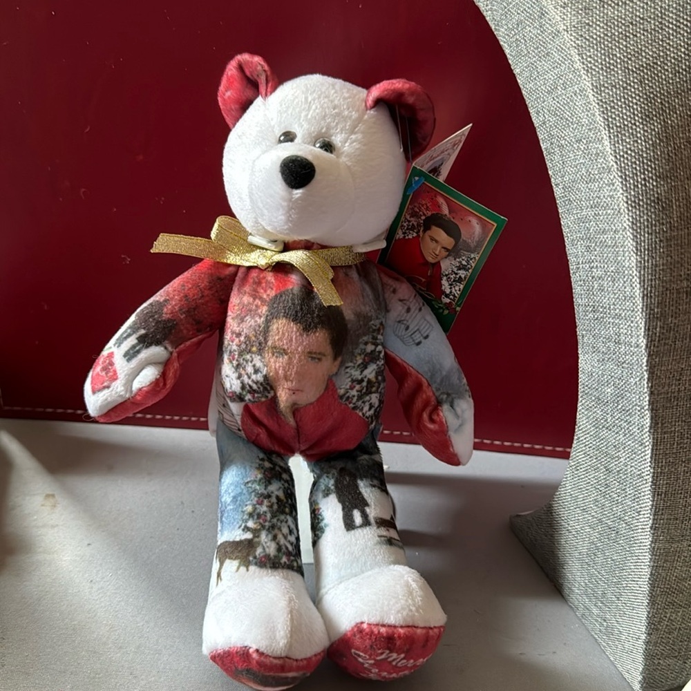 Gallery Treasures 9 inch beanie bear. ELVIS MERRY CHRISTMAS BABY  nwt​